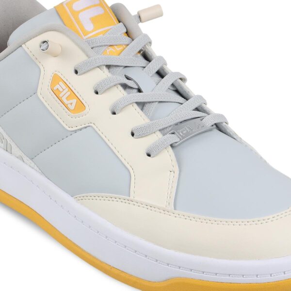 Men Cream-Gry-Yellow Sports Sneakers - Image 5