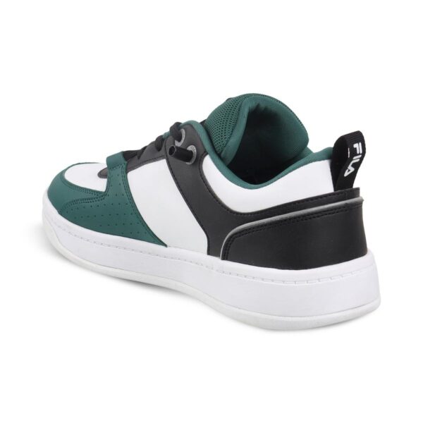 Men White-Blk-Grn Sports Sneakers - Image 5