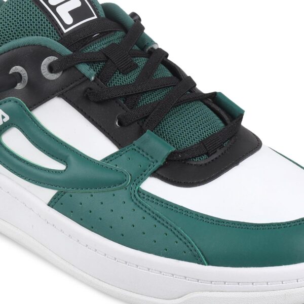 Men White-Blk-Grn Sports Sneakers - Image 4